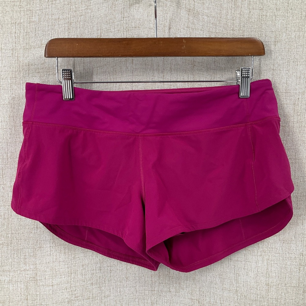 Lululemon Speed Up Short Womens 8 Magenta Purple Low Rise Running Athletic